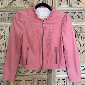 Rebecca Taylor Dusty Rose Leather Jacket. Adorable